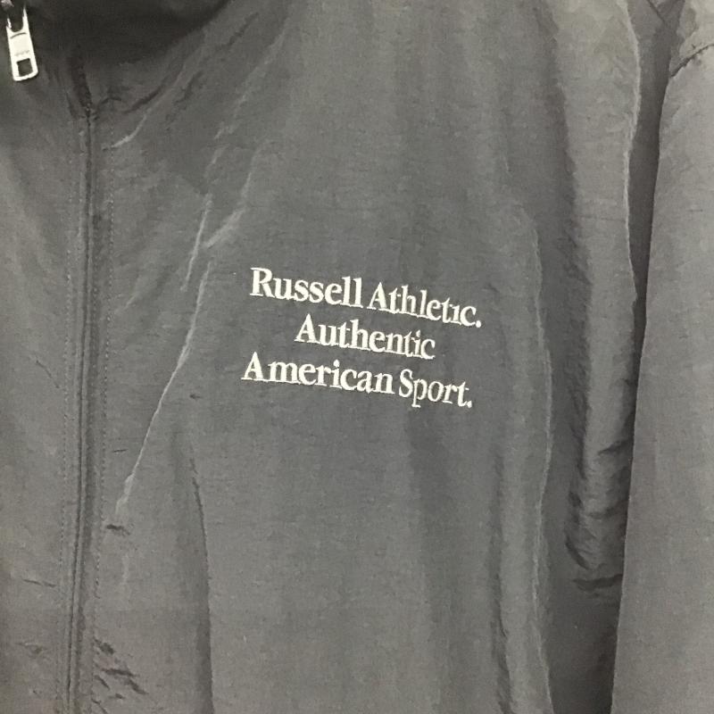 ラッセルアスレティック Russell Athletic ジャケット、上着 ジャンパー、ブルゾン ジップアップジャケット ナイロンジャケット アウター L ロゴ、文字 黒 / ブラック / black メンズ USED 古着 中古 10160930