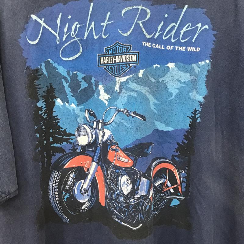 ハーレーダビッドソン Harley-Davidson Tシャツ 半袖 半袖カットソー プリントTシャツ クルーネックカットソー XL プリント 紺 / ネイビー / navy メンズ USED 古着 中古 10160931