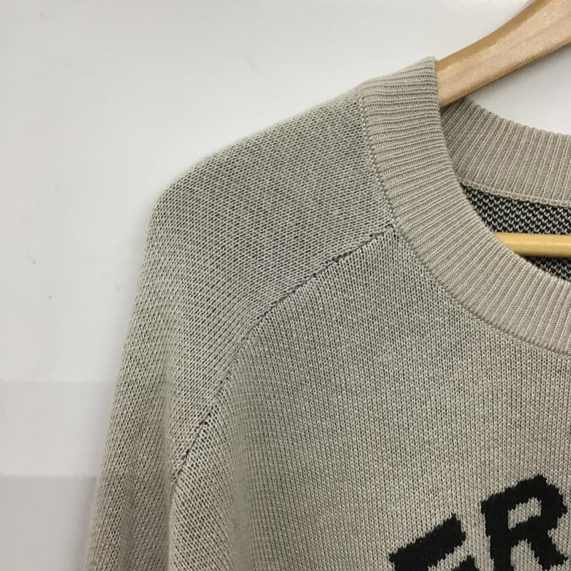 ニコアンド niko and... ニット、セーター 長袖 長袖ニットカットソー クルーネック セーター L プリント 灰 / グレー / gray メンズ USED 古着 中古 10160932