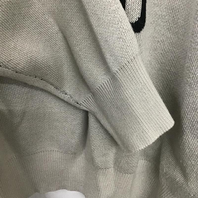 ニコアンド niko and... ニット、セーター 長袖 長袖ニットカットソー クルーネック セーター L プリント 灰 / グレー / gray メンズ USED 古着 中古 10160932
