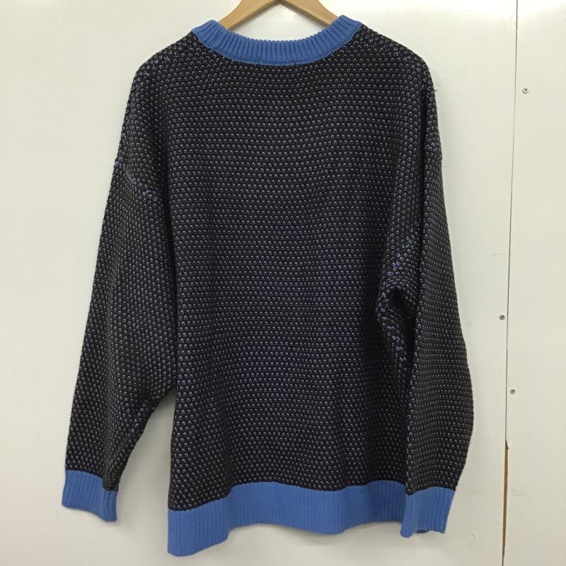 レイジブルー RAGEBLUE ニット、セーター 長袖 長袖ニットカットソー クルーネック セーター L 総柄 青 / ブルー / blue X 茶 / ブラウン / brown メンズ USED 古着 中古 10160935