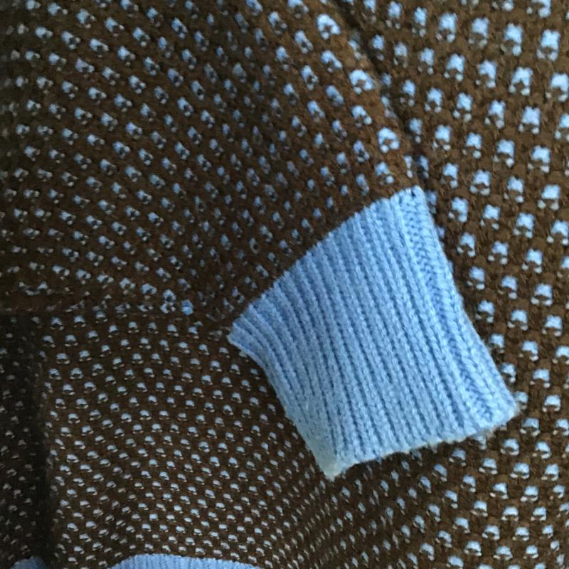レイジブルー RAGEBLUE ニット、セーター 長袖 長袖ニットカットソー クルーネック セーター L 総柄 青 / ブルー / blue X 茶 / ブラウン / brown メンズ USED 古着 中古 10160935