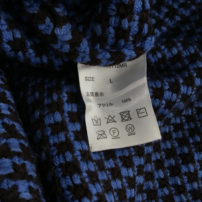 レイジブルー RAGEBLUE ニット、セーター 長袖 長袖ニットカットソー クルーネック セーター L 総柄 青 / ブルー / blue X 茶 / ブラウン / brown メンズ USED 古着 中古 10160935