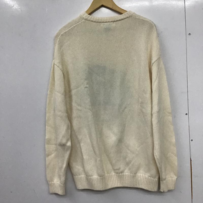 ザラ ZARA ニット、セーター 長袖 長袖ニットカットソー クルーネック セーター L プリント アイボリー / アイボリー / メンズ USED 古着 中古 10160936