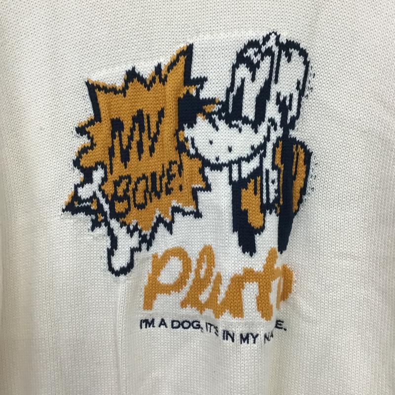 ザラ ZARA ニット、セーター 長袖 長袖ニットカットソー クルーネック セーター L プリント アイボリー / アイボリー / メンズ USED 古着 中古 10160936