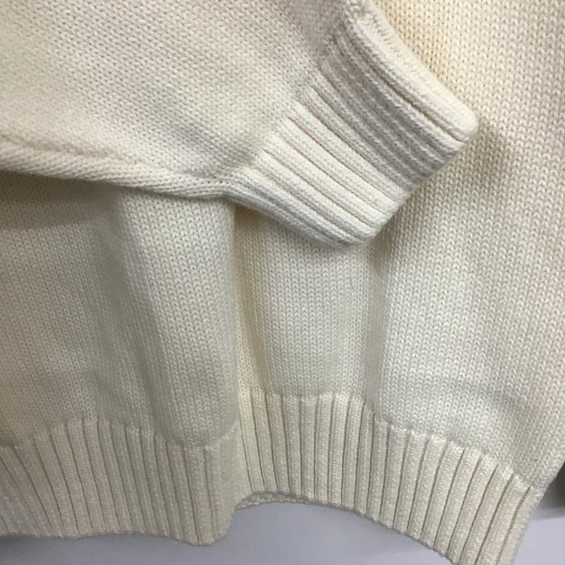 ザラ ZARA ニット、セーター 長袖 長袖ニットカットソー クルーネック セーター L プリント アイボリー / アイボリー / メンズ USED 古着 中古 10160936