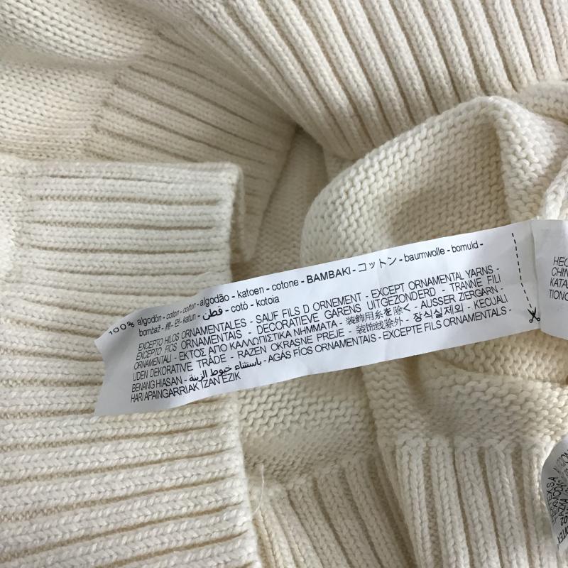 ザラ ZARA ニット、セーター 長袖 長袖ニットカットソー クルーネック セーター L プリント アイボリー / アイボリー / メンズ USED 古着 中古 10160936