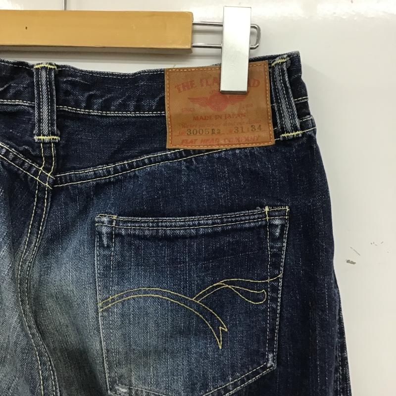 フラットヘッド The Flat Head パンツ デニム、ジーンズ デニムパンツ ワイドパンツ カジュアルパンツ 31インチ ダメージ加工 インディゴ / インディゴ / Indigo メンズ USED 古着 中古 10160941
