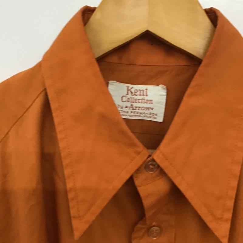 アロー ARROW シャツ、ブラウス 長袖 長袖シャツ 無地シャツ カラーシャツ 無地 橙 / オレンジ / orange メンズ USED 古着 中古 10160944