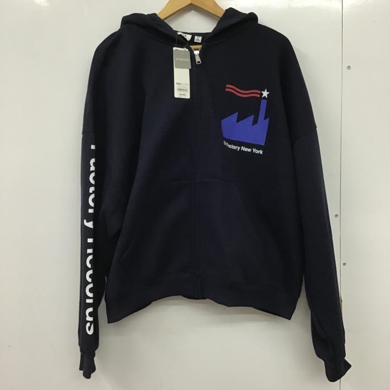 ジーユー GU パーカー 長袖 ジップアップパーカー 長袖パーカー カジュアルジャケット XXL ロゴ、文字 紺 / ネイビー / navy メンズ USED 古着 中古 10160957