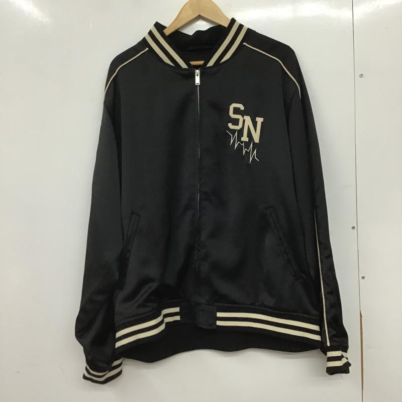 ジーユー GU ジャケット、上着 ジャンパー、ブルゾン 311-360219 サテンブルゾン XXL ロゴ、文字 黒 / ブラック / black メンズ USED 古着 中古 10160960