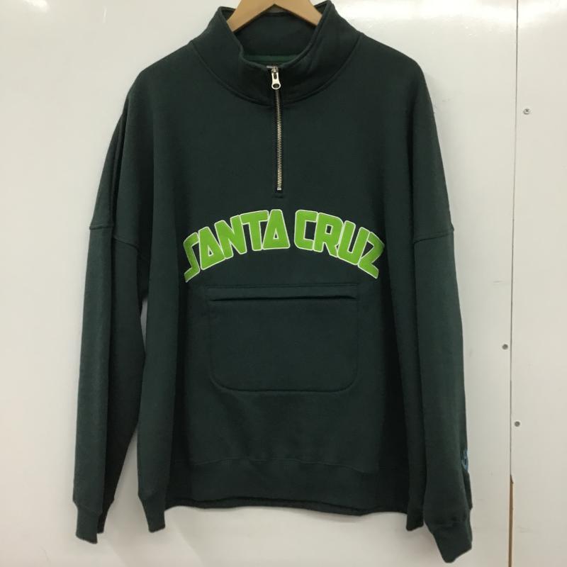 サンタクルーズ SANTA CRUZ トレーナー 長袖 長袖トレーナー スウェット スタンドネック プルオーバー FREE ロゴ、文字 緑 / グリーン / green メンズ USED 古着 中古 10160961