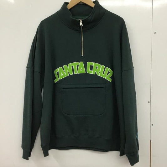 サンタクルーズ SANTA CRUZ トレーナー 長袖 長袖トレーナー スウェット スタンドネック プルオーバー FREE ロゴ、文字 緑 / グリーン / green メンズ USED 古着 中古 10160961