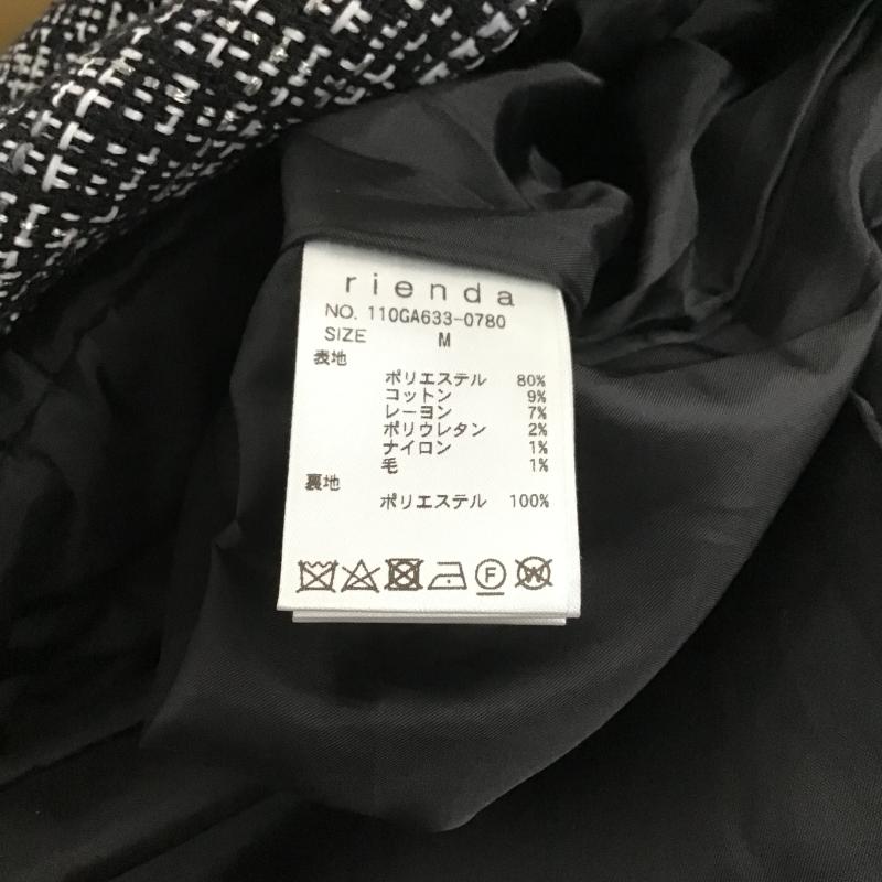 リエンダ rienda サロペット・オーバーオール サロペット、オーバーオール 110GA633-0780 パフSLVツイードショートロンパース M チェック 白 / ホワイト / white X 黒 / ブラック / black レディース USED 古着 中古 10160967