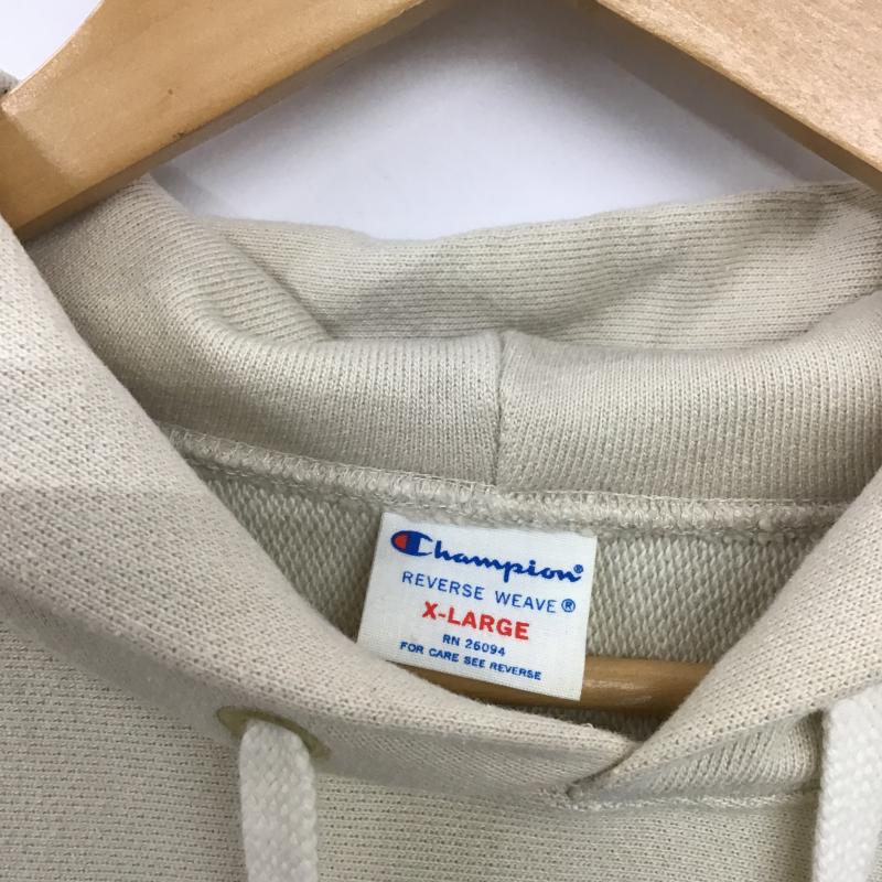 チャンピオン Champion パーカー 長袖 長袖パーカー プルオーバーパーカー スウェット XL ロゴ、文字 ベージュ / ベージュ / beige メンズ USED 古着 中古 10160971