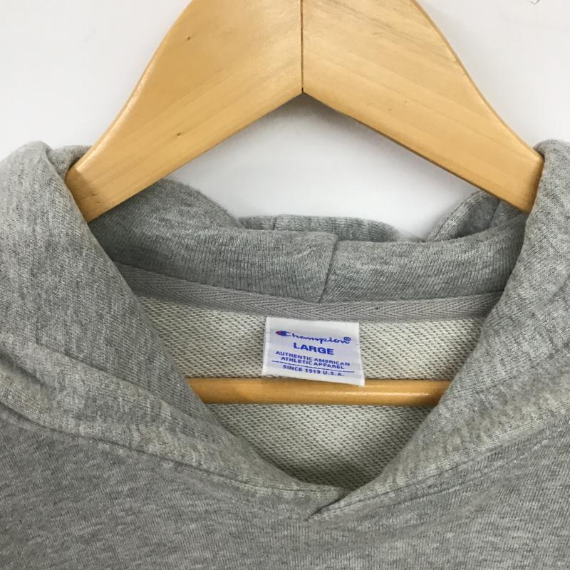 チャンピオン Champion パーカー 長袖 長袖パーカー プルオーバーパーカー スウェット L ロゴ、文字 灰 / グレー / gray メンズ USED 古着 中古 10160972