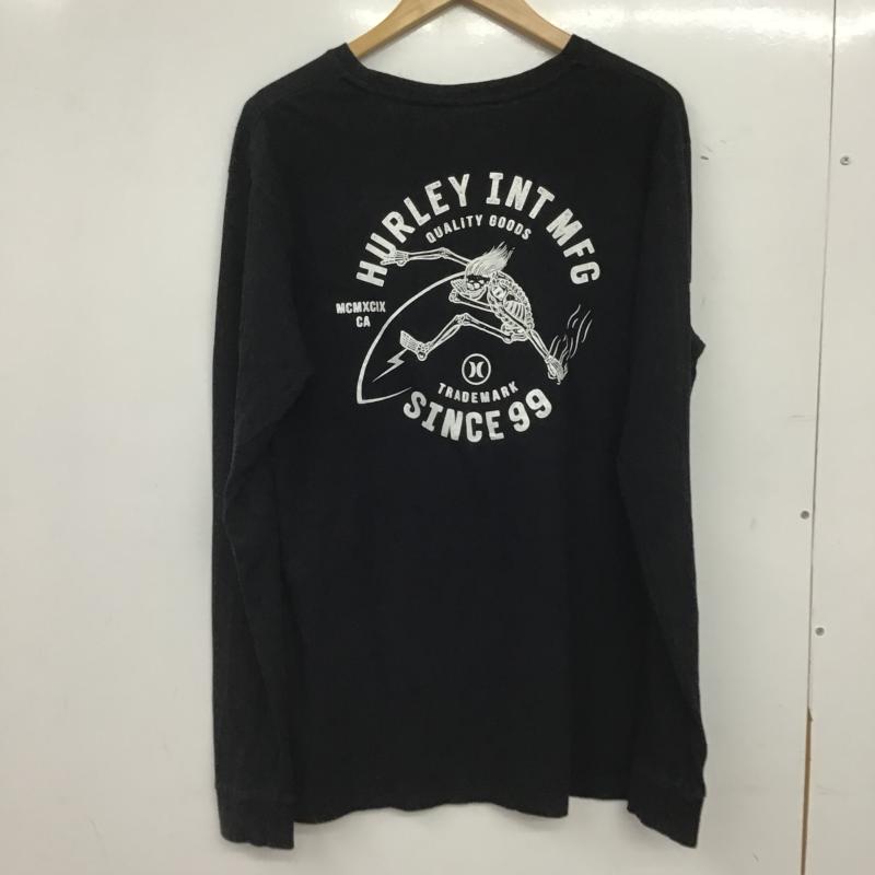 ハーレー Hurley カットソー 長袖 長袖カットソー プリントカットソー クルーネック M プリント ダークグレー / ダークグレー / メンズ USED 古着 中古 10160974