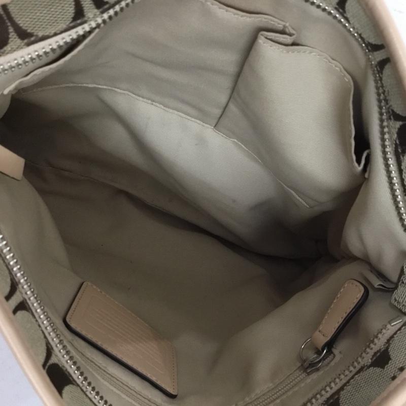 コーチ COACH ショルダーバッグ ショルダーバッグ F28502 シグネチャー ストライプ ロゴ、文字 ベージュ / ベージュ / beige X 桃 / ピンク / pink レディース USED 古着 中古 10160989
