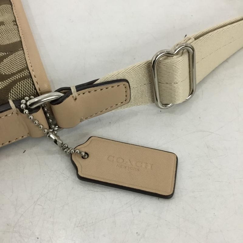 コーチ COACH ショルダーバッグ ショルダーバッグ F28502 シグネチャー ストライプ ロゴ、文字 ベージュ / ベージュ / beige X 桃 / ピンク / pink レディース USED 古着 中古 10160989