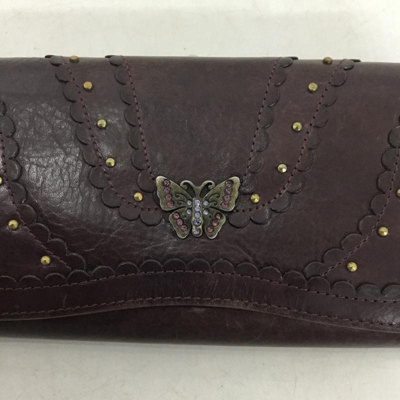 アナスイ ANNASUI 財布 長財布 バタフライ 蝶 がま口 箱有  紫 / パープル / purple レディース USED 古着 中古 10160994