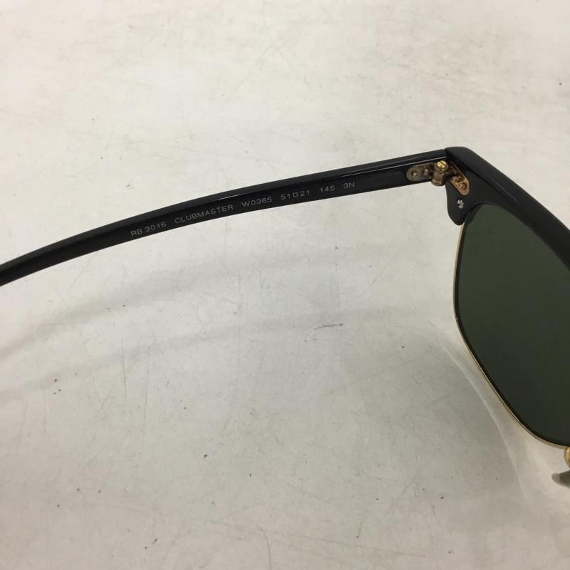 レイバン Ray-Ban めがね・サングラス サングラス RB3016 CLUBMASTER ケース付き ロゴ、文字 黒 / ブラック / black X 金 / ゴールド / gold color メンズ USED 古着 中古 10160995