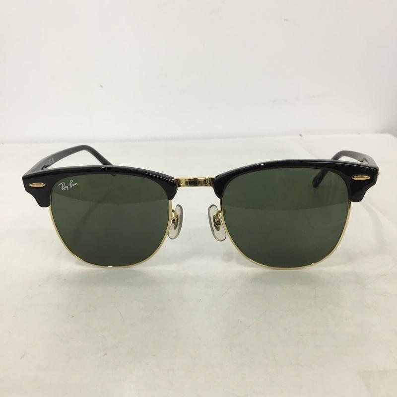 レイバン Ray-Ban めがね・サングラス サングラス RB3016 CLUBMASTER ケース付き ロゴ、文字 黒 / ブラック / black X 金 / ゴールド / gold color メンズ USED 古着 中古 10160995