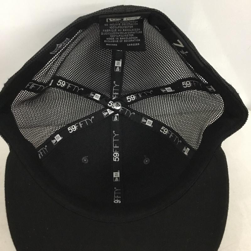 ニューエラ NEW ERA 帽子 キャップ NFL ラスベガス レイダース 59FIFTY 59.6cm メッシュキャップ ロゴ、文字 黒 / ブラック / black X 灰 / グレー / gray メンズ USED 古着 中古 10161004