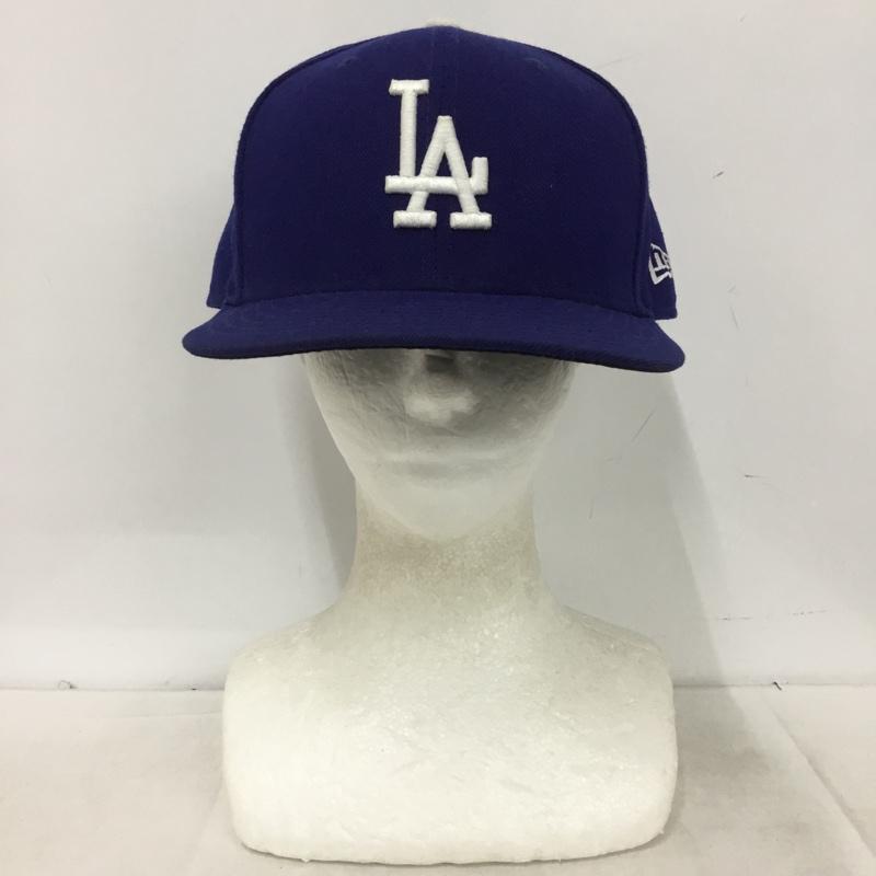 ニューエラ NEW ERA 帽子 キャップ LA ロサンゼルス ドジャース メジャーリーグ 59FIFTY 59.6cm ロゴ、文字 青 / ブルー / blue メンズ USED 古着 中古 10161005