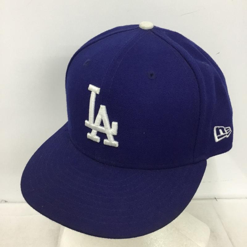 ニューエラ NEW ERA 帽子 キャップ LA ロサンゼルス ドジャース メジャーリーグ 59FIFTY 59.6cm ロゴ、文字 青 / ブルー / blue メンズ USED 古着 中古 10161005