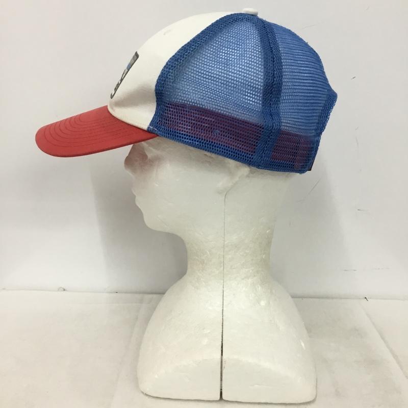 パタゴニア patagonia 帽子 キャップ 38181 メッシュキャップ ロゴ、文字 白 / ホワイト / white X 赤 / レッド / red X 水色 / ライトブルー / メンズ USED 古着 中古 10161007
