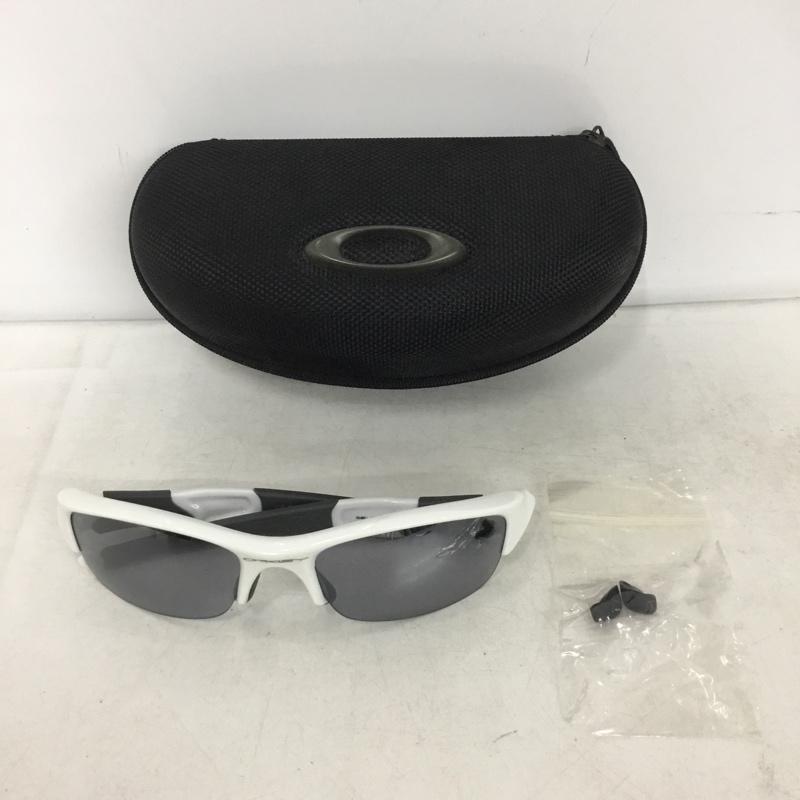 オークリー OAKLEY めがね・サングラス サングラス 03-882J FLAK JACKET ケース付き ロゴ、文字 白 / ホワイト / white X 灰 / グレー / gray メンズ USED 古着 中古 10161013