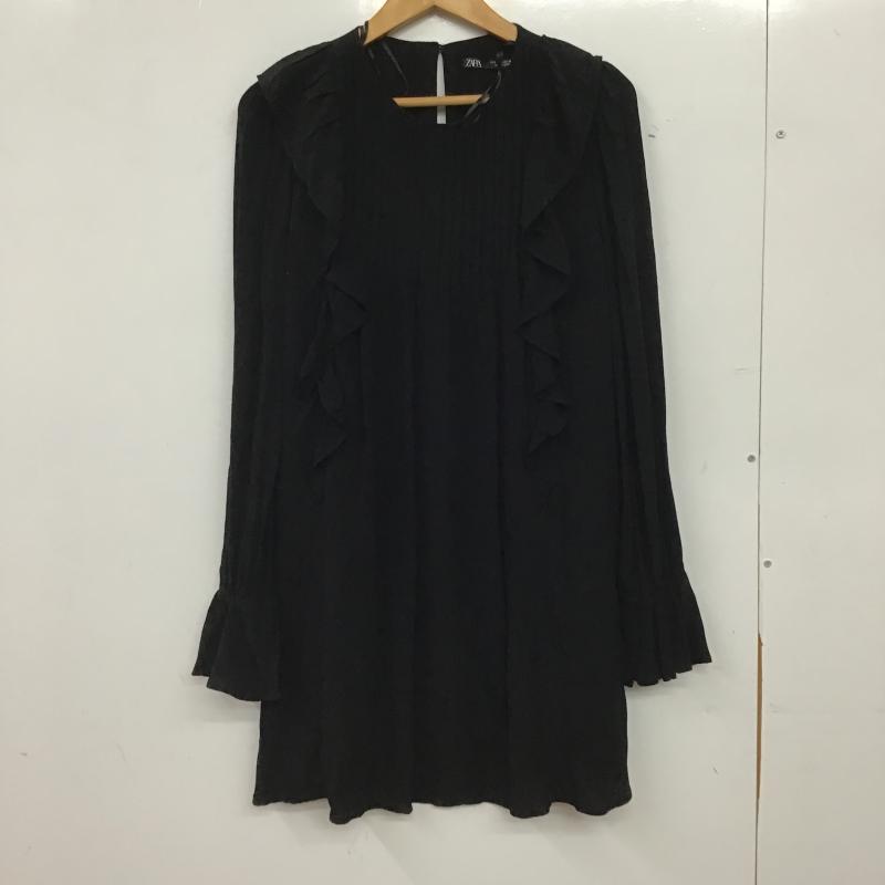 ザラ ZARA ワンピース ミニスカート S 無地 黒 / ブラック / black レディース USED 古着 中古 10161014