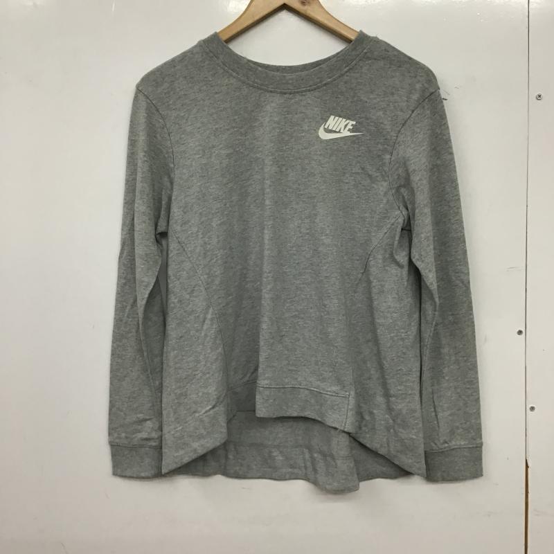 ナイキ NIKE カットソー 長袖 M ロゴ、文字 X プリント 灰 / グレー / gray レディース USED 古着 中古 10161021