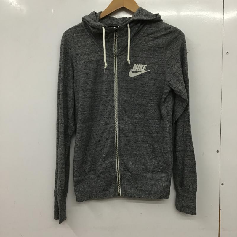 ナイキ NIKE パーカー 長袖 L 無地 X ロゴ、文字 X プリント 灰 / グレー / gray レディース USED 古着 中古 10161027