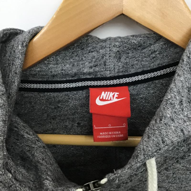 ナイキ NIKE パーカー 長袖 L 無地 X ロゴ、文字 X プリント 灰 / グレー / gray レディース USED 古着 中古 10161027