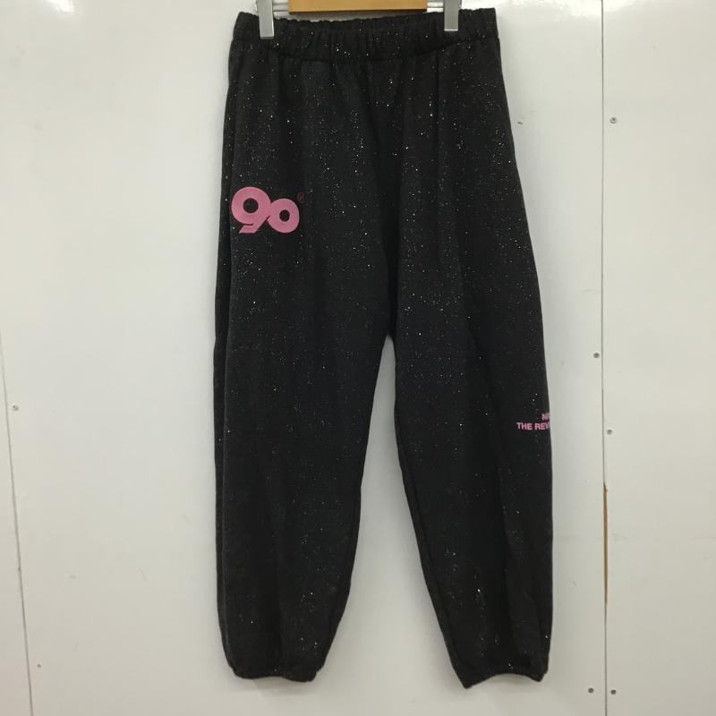 ナインティナインティ 9090 パンツ ワークパンツ、ペインターパンツ スウェット M ロゴ、文字 X プリント 黒 / ブラック / black レディース USED 古着 中古 10161028