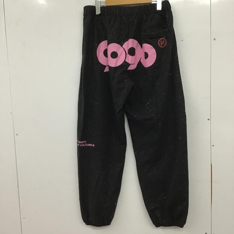 ナインティナインティ 9090 パンツ ワークパンツ、ペインターパンツ スウェット M ロゴ、文字 X プリント 黒 / ブラック / black レディース USED 古着 中古 10161028