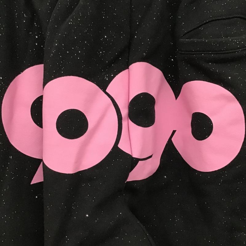 ナインティナインティ 9090 パンツ ワークパンツ、ペインターパンツ スウェット M ロゴ、文字 X プリント 黒 / ブラック / black レディース USED 古着 中古 10161028