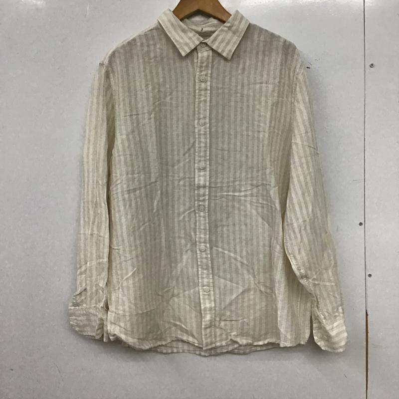 バナナリパブリック BANANA REPUBLIC シャツ、ブラウス 長袖 長袖シャツ ストライプシャツ カラーシャツ L ボーダー柄 ベージュ / ベージュ / beige X アイボリー / アイボリー / メンズ USED 古着 中古 10161035