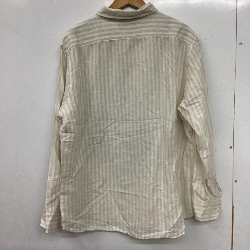 バナナリパブリック BANANA REPUBLIC シャツ、ブラウス 長袖 長袖シャツ ストライプシャツ カラーシャツ L ボーダー柄 ベージュ / ベージュ / beige X アイボリー / アイボリー / メンズ USED 古着 中古 10161035