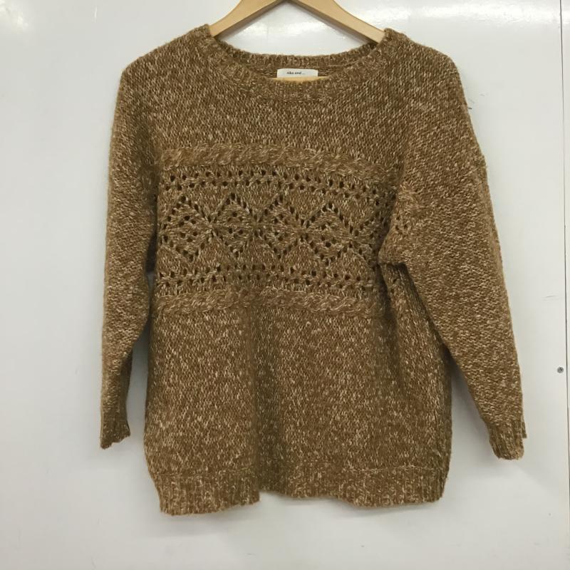 ニコアンド niko and... ニット、セーター 長袖 無地 茶 / ブラウン / brown レディース USED 古着 中古 10161039