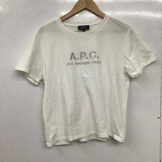 アーペーセー A.P.C. Tシャツ 半袖 S プリント X ロゴ、文字 白 / ホワイト / white レディース USED 古着 中古 10161044