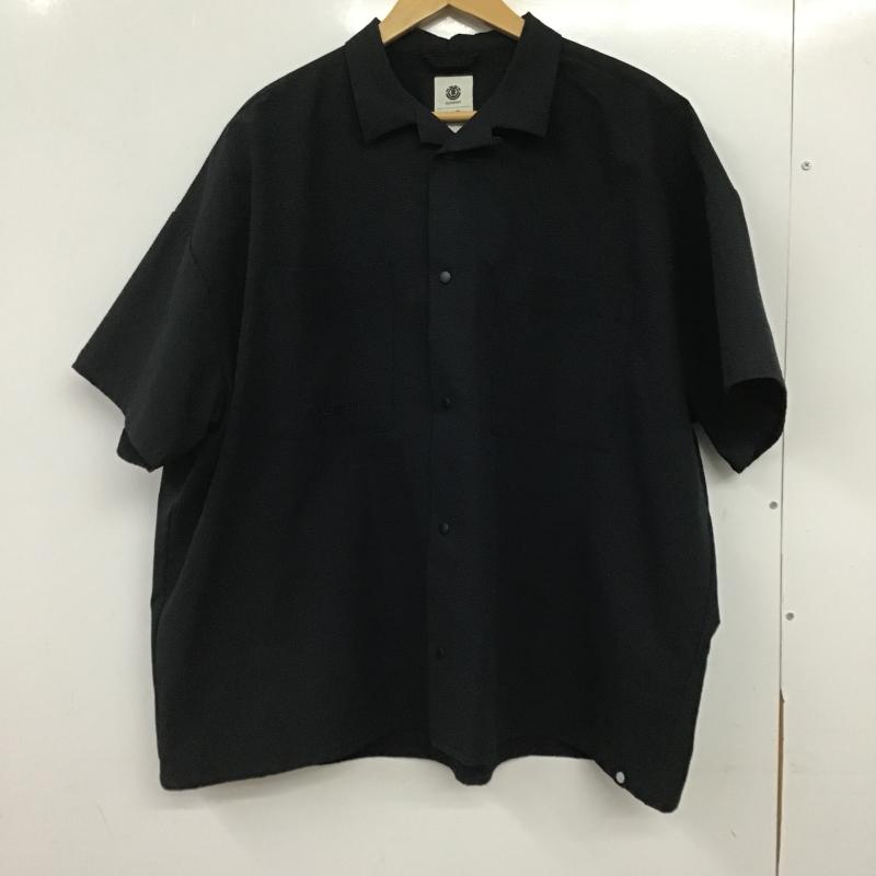 エレメント ELEMENT シャツ、ブラウス 半袖 半袖シャツ 無地シャツ ポケットシャツ L 無地 ダークグレー / ダークグレー / メンズ USED 古着 中古 10161051