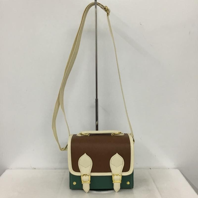 古着 USED ショルダーバッグ ショルダーバッグ スクエアバッグ 無地 茶 / ブラウン / brown X 緑 / グリーン / green X アイボリー / アイボリー / レディース USED 古着 中古 10161052