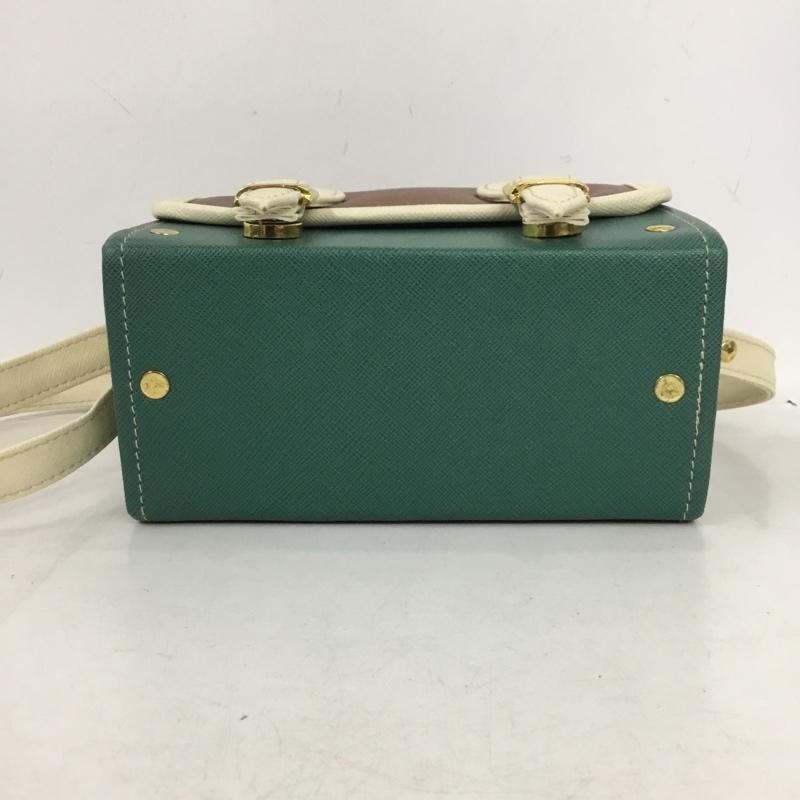 古着 USED ショルダーバッグ ショルダーバッグ スクエアバッグ 無地 茶 / ブラウン / brown X 緑 / グリーン / green X アイボリー / アイボリー / レディース USED 古着 中古 10161052