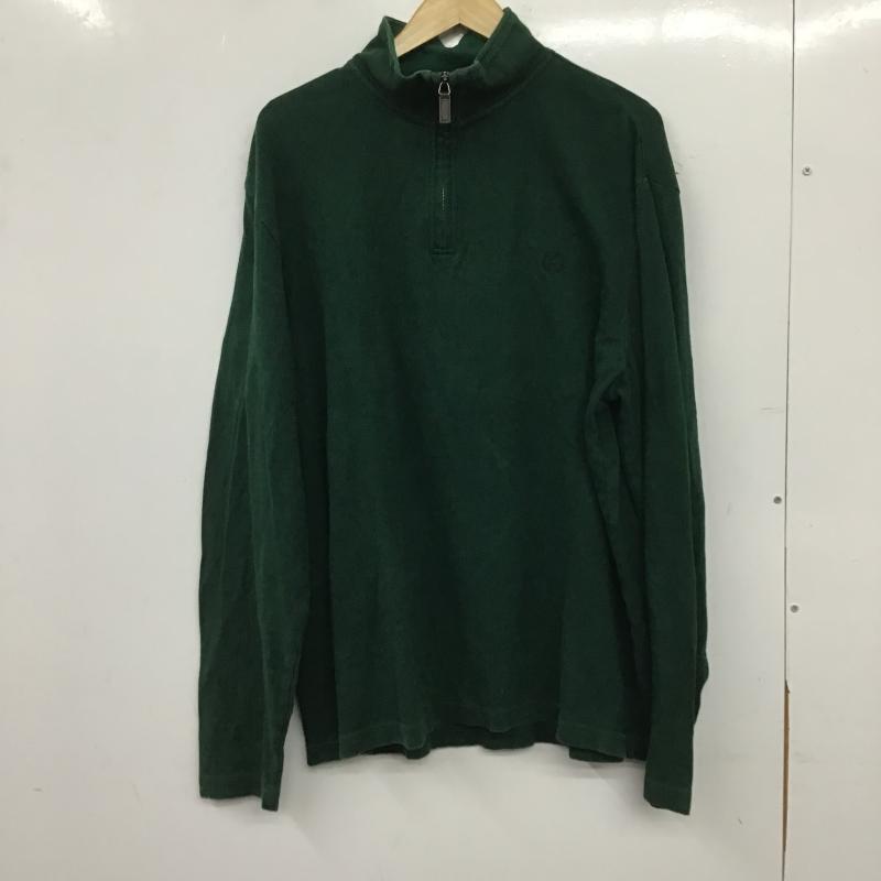 チャップス CHAPS トレーナー 長袖 長袖スウェット ジップアップネックカットソー トレーナー XL ロゴ、文字 緑 / グリーン / green メンズ USED 古着 中古 10161055