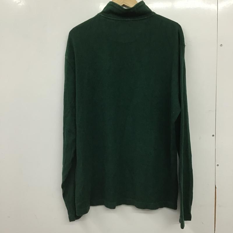 チャップス CHAPS トレーナー 長袖 長袖スウェット ジップアップネックカットソー トレーナー XL ロゴ、文字 緑 / グリーン / green メンズ USED 古着 中古 10161055