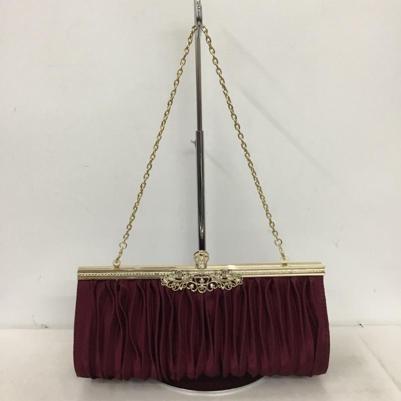 アクシーズファム axes femme ハンドバッグ ハンドバッグ パーティバック 無地 えんじ / ワインレッド / dark red X 金 / ゴールド / gold color レディース USED 古着 中古 10161058