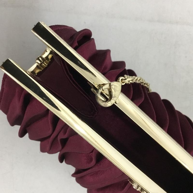 アクシーズファム axes femme ハンドバッグ ハンドバッグ パーティバック 無地 えんじ / ワインレッド / dark red X 金 / ゴールド / gold color レディース USED 古着 中古 10161058