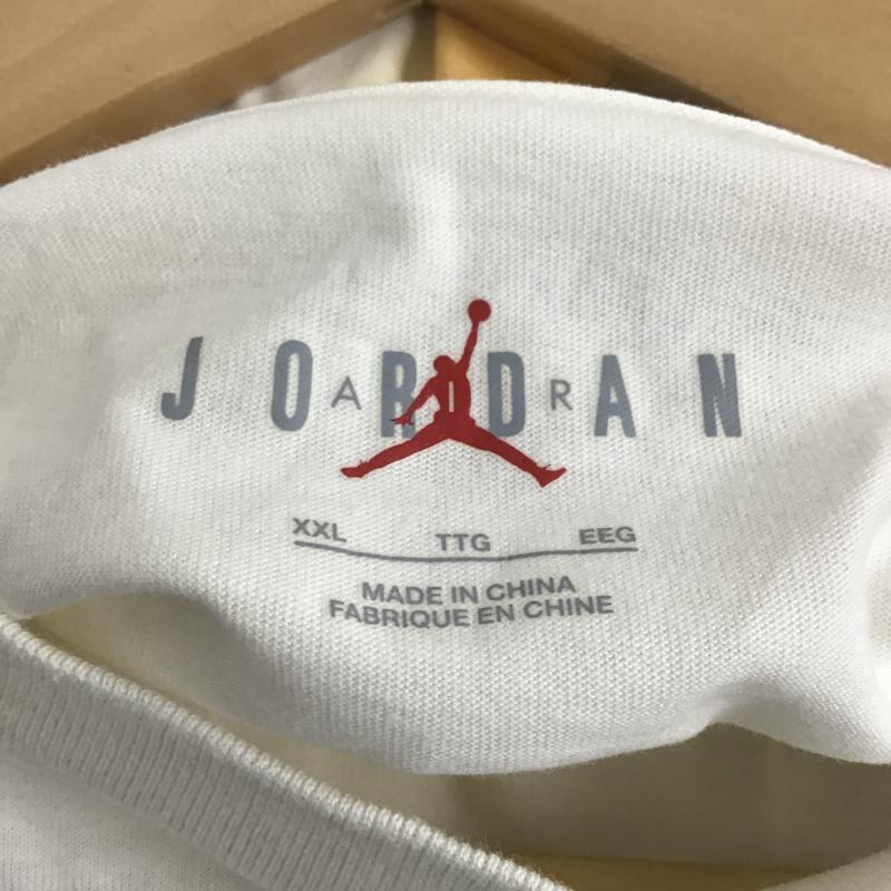 エアジョーダン AIR JORDAN カットソー 長袖 長袖カットソー クルーネックカットソー プリントカットソー XXL ロゴ、文字 白 / ホワイト / white メンズ USED 古着 中古 10161062